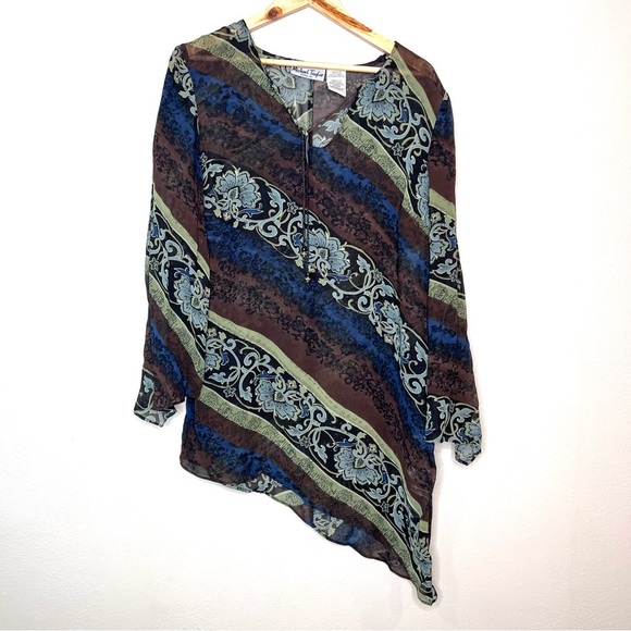 Michael Taylor Flowy Forest Fairy Whimsigoth asymmetric hem bell sleeves Y2K - Picture 1 of 9